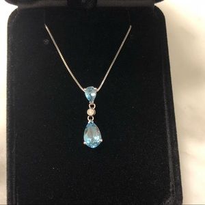 Blue Topaz Drop Necklace